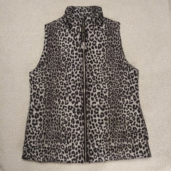 NWT Michael Kors Leopard Print Puffer Vest - Picture 4 of 6